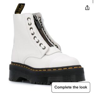Dr. Martens Women's Sinclair Leather Zip Front Boots - White